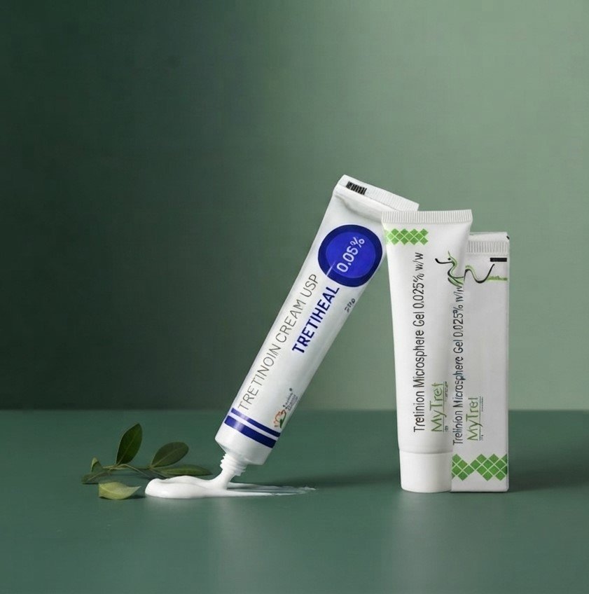 Tretinoin cream and gel products for targeted skincare routines